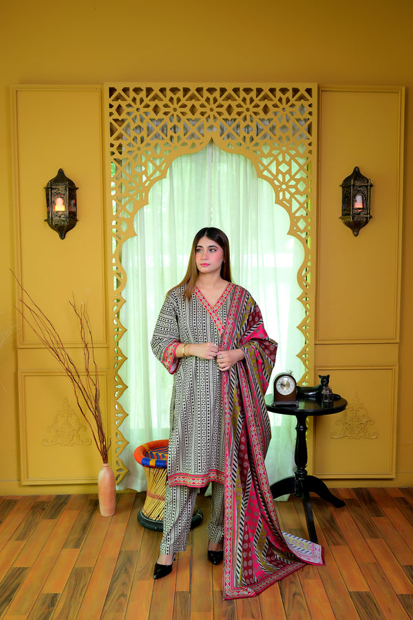 Stitched Kurta Dupatta Trouser-0002