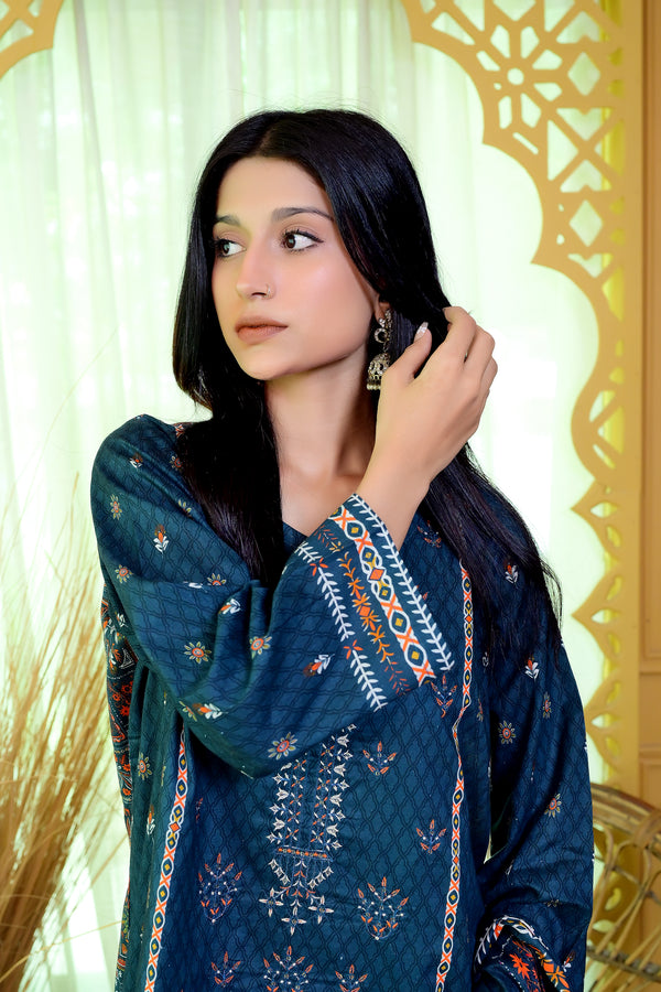 Embiodery Stitched Kurta Dupatta Trouser-0005