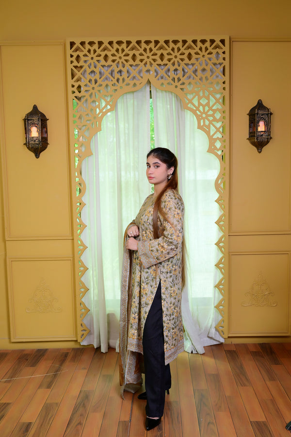 Stitched Kurta Dupatta Trouse-0012