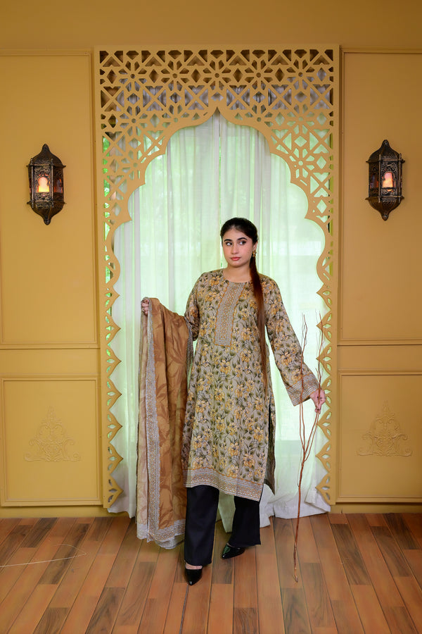 Stitched Kurta Dupatta Trouse-0012