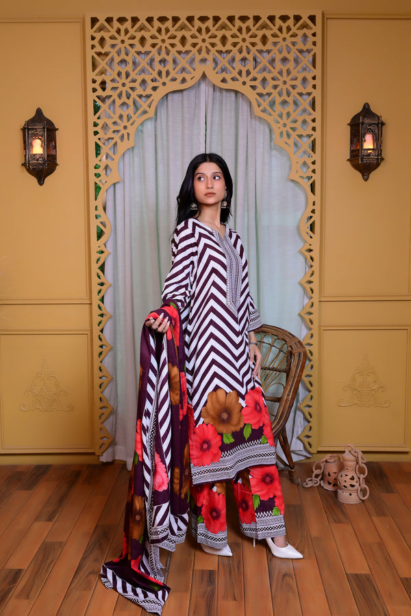 Stitched Kurta Dupatta Trouse-0025