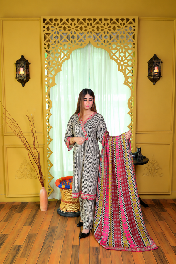 Stitched Kurta Dupatta Trouser-0002
