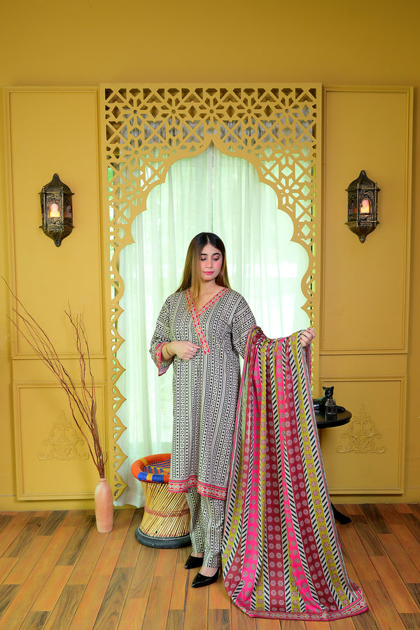 Stitched Kurta Dupatta Trouser-0002