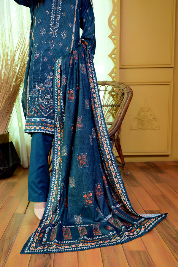 Embiodery Stitched Kurta Dupatta Trouser-0005