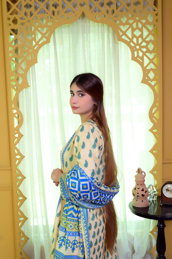 Embiodery Stitched Kurta Dupatta Trouser-0009