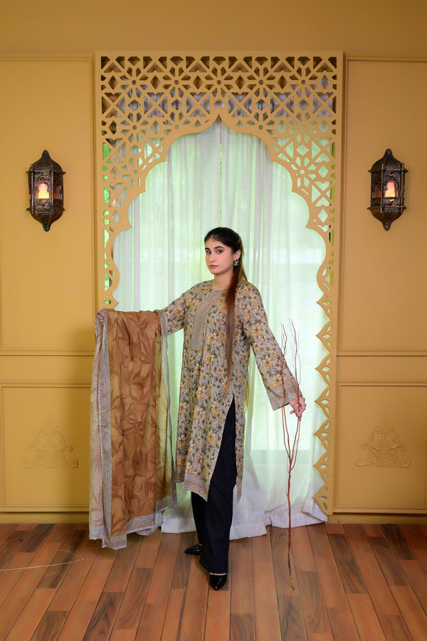 Stitched Kurta Dupatta Trouse-0012