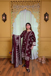 Embiodery Stitched Kurta Dupatta Trouser-0023