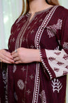 Embiodery Stitched Kurta Dupatta Trouser-0023