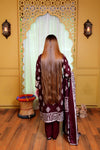 Embiodery Stitched Kurta Dupatta Trouser-0023
