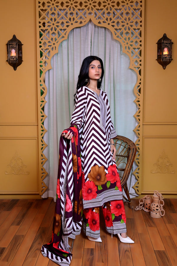 Stitched Kurta Dupatta Trouse-0025