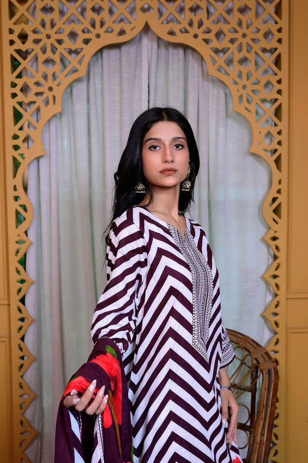Stitched Kurta Dupatta Trouse-0025