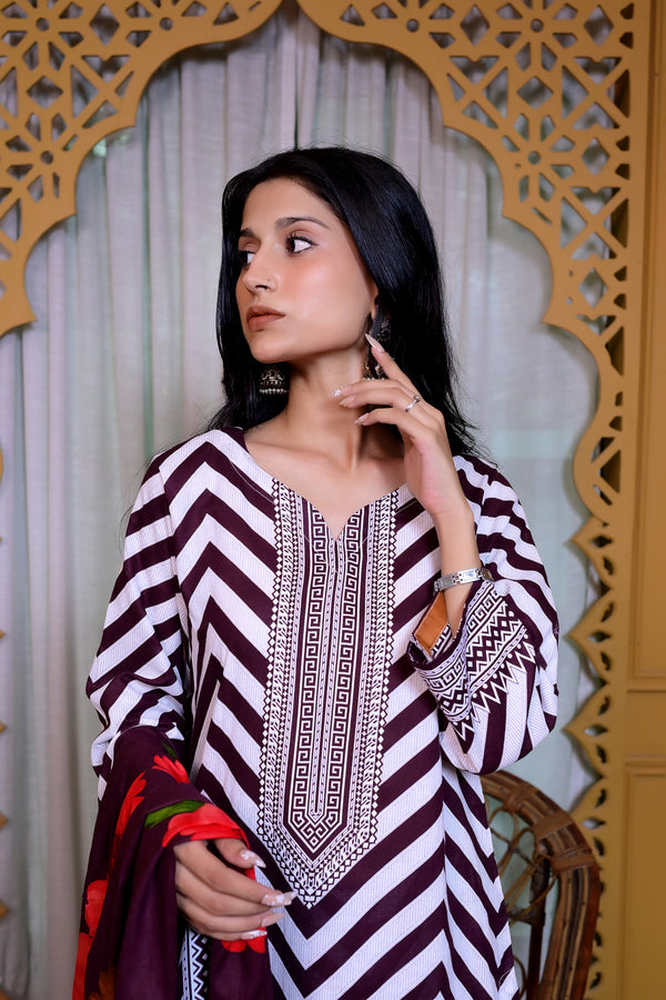 Stitched Kurta Dupatta Trouse-0025