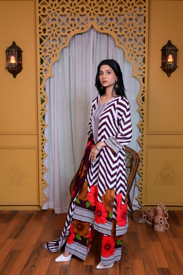 Stitched Kurta Dupatta Trouse-0025