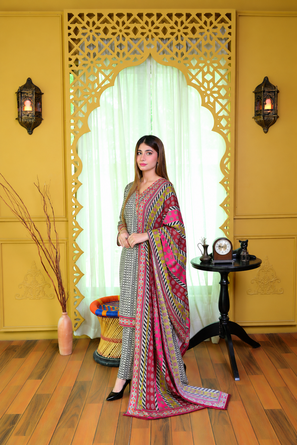 Stitched Kurta Dupatta Trouser-0002