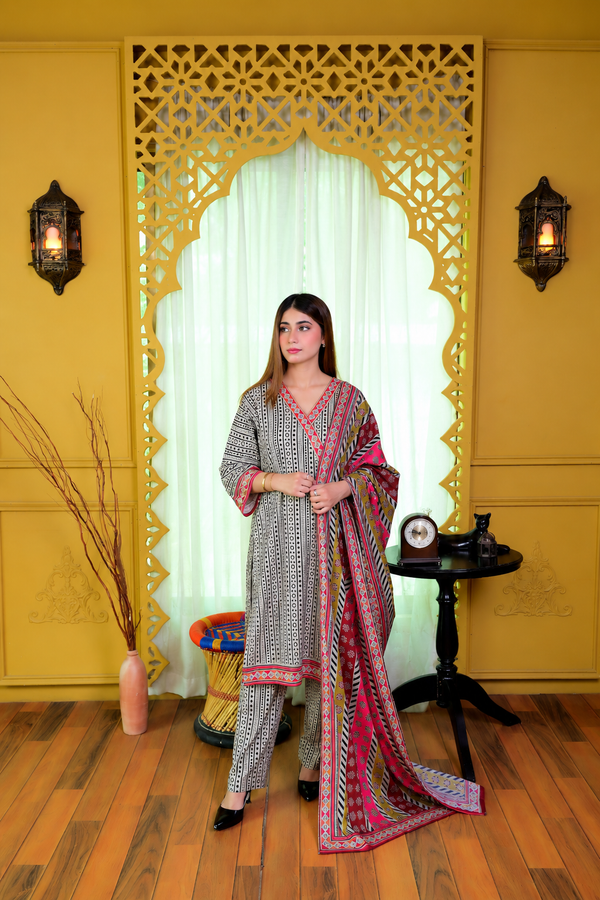 Stitched Kurta Dupatta Trouser-0002